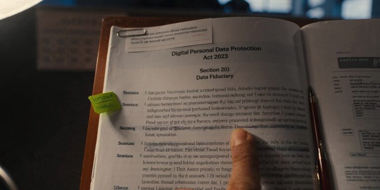 Data fiduciary under DPDP — printed DPDP Act Section 2(i) close-up, Sirius Star