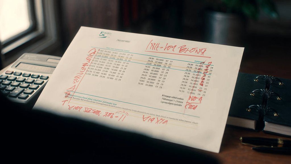 dell latitude price in india — CFO red-pen edits on purchase order with calculator, Sirius Star