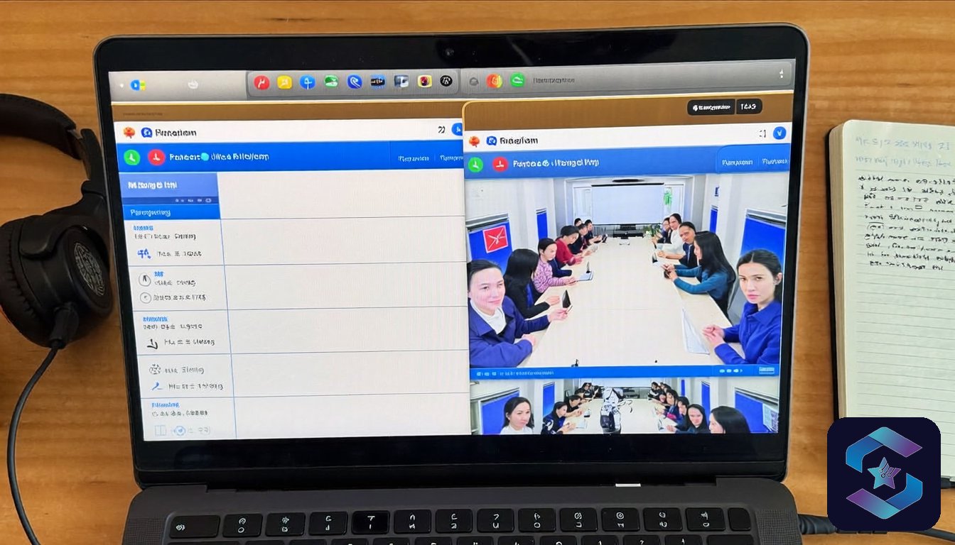 Microsoft Teams vs Google Meet India - laptop showing two video call interfaces side by side, Sirius Star Enterprise Technologies