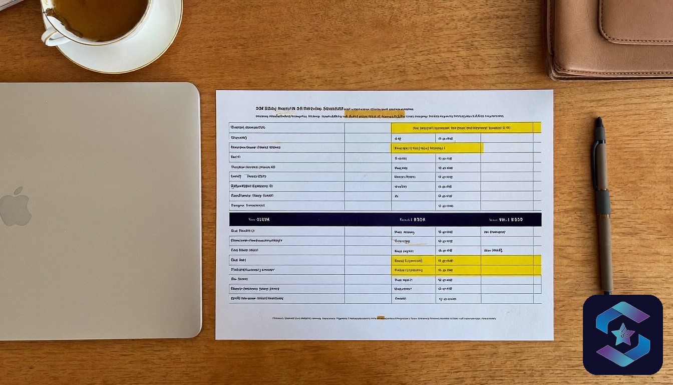MDM evaluation matrix India - printed scorecard with highlighter on desk, Sirius Star Enterprise Technologies