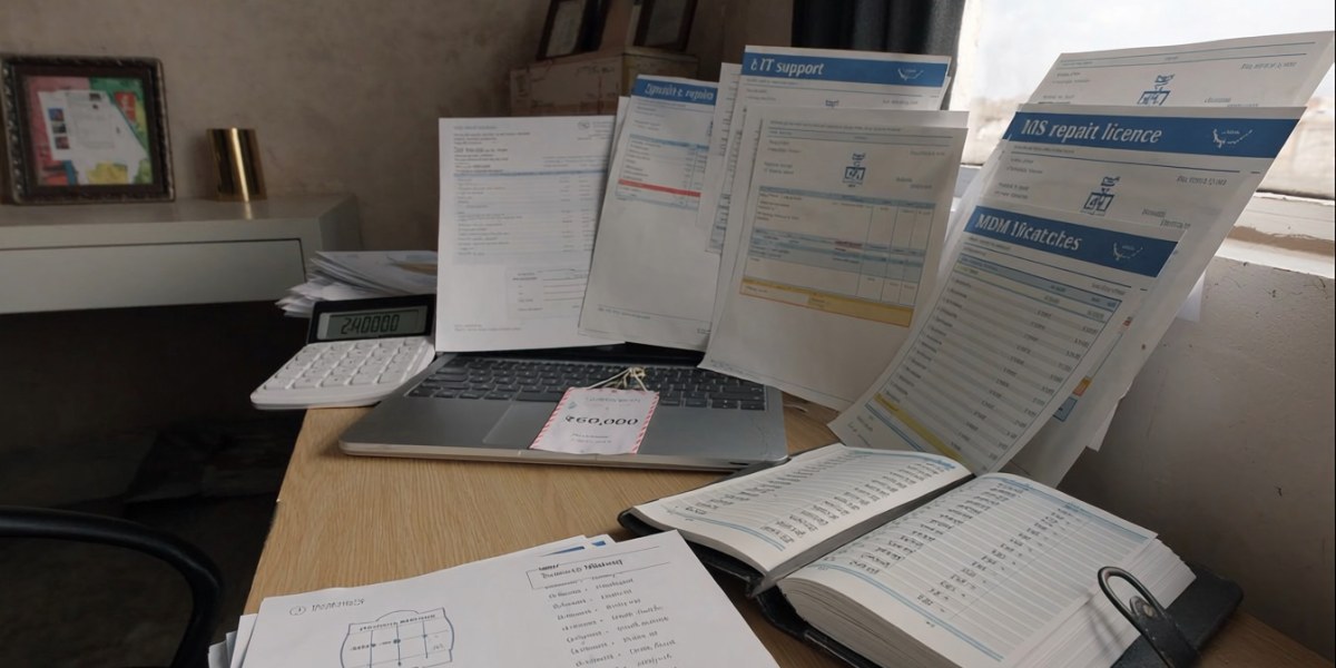 laptop total cost of ownership in India - approx Rs.60K sticker vs Rs.2.4L over 4 years, Sirius Star