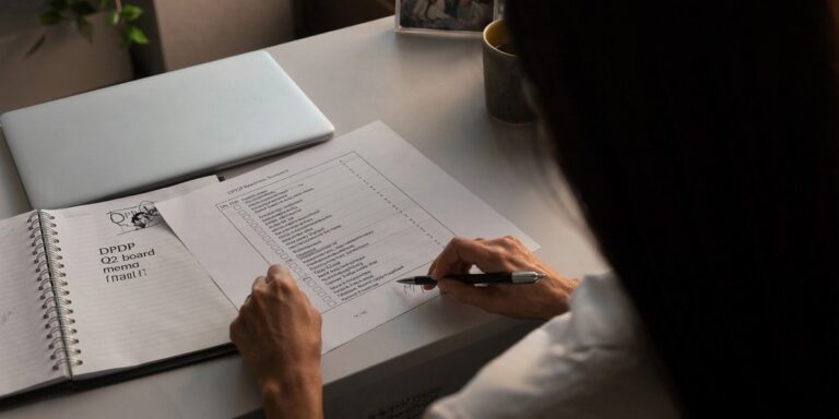 DPDP readiness scorecard on a desk, COO mid-score review at a Mumbai office, Sirius Star