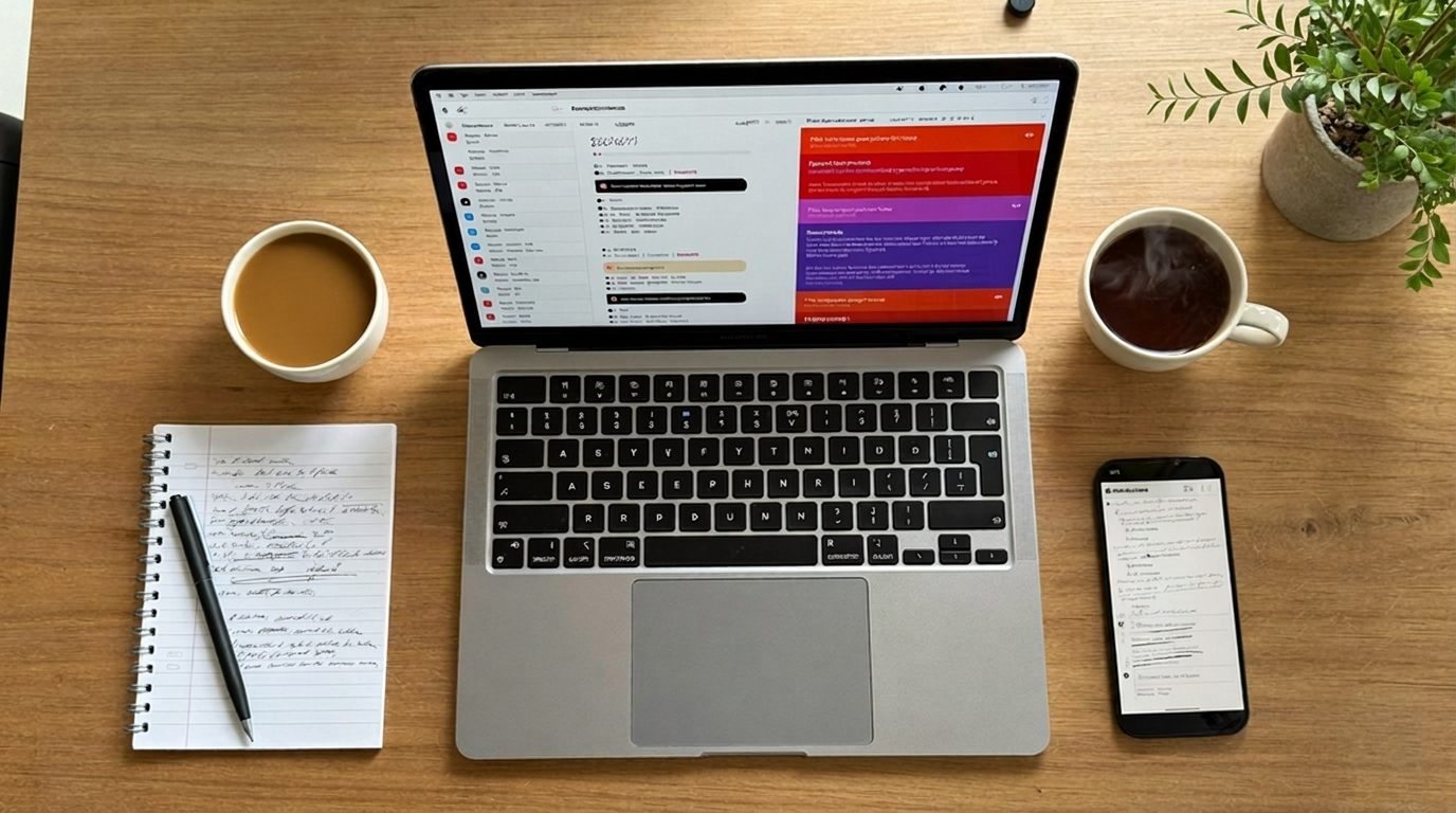 Microsoft Copilot rollout flat-lay desk laptop Teams chai notebook Mumbai Sirius Star readiness review