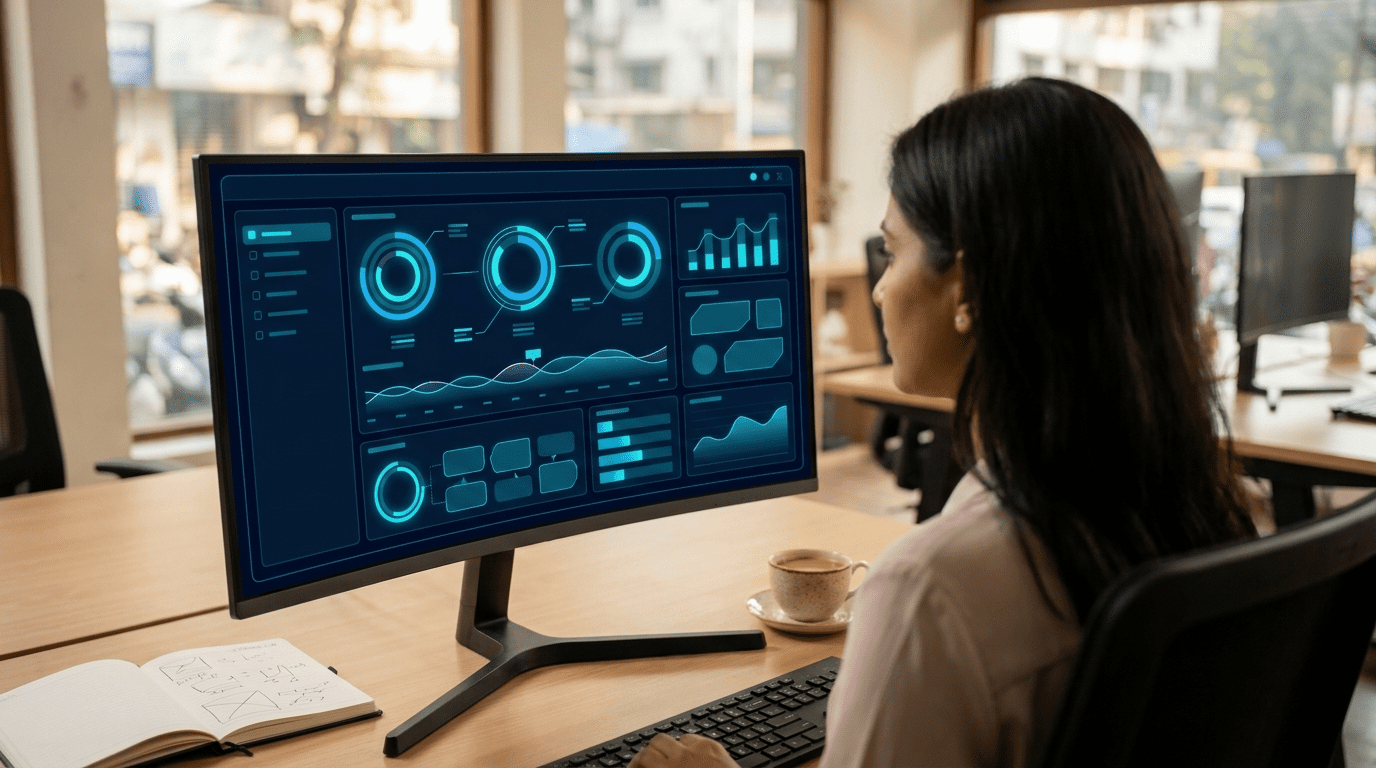Commvault backup management dashboard reviewed by an Indian data protection analyst at a Mumbai desk for a Sirius Star deployment