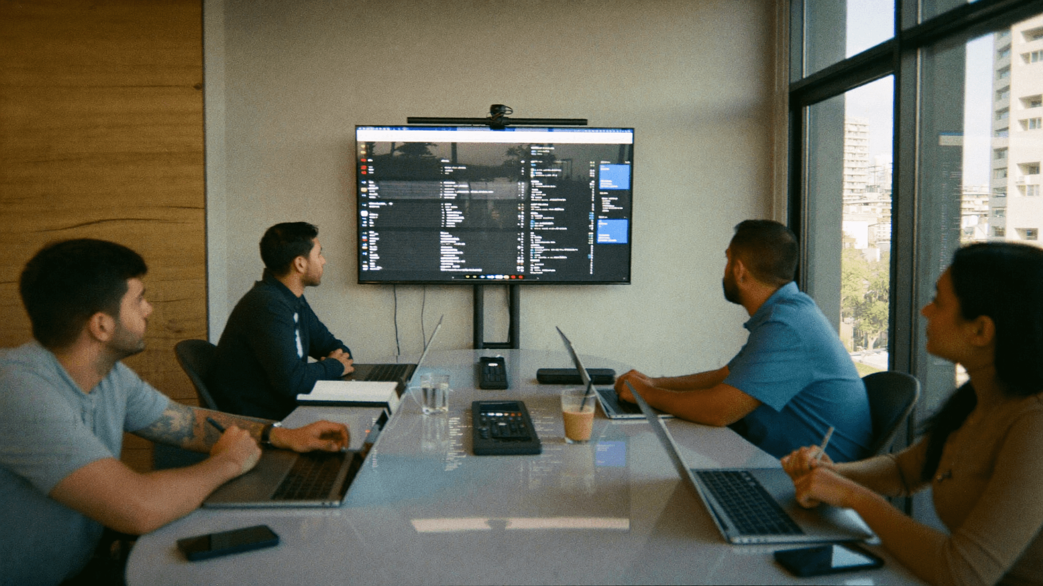 Bengaluru boardroom with a Poly Studio X70 dual-camera bar for a 14-seat Zoom Rooms meeting