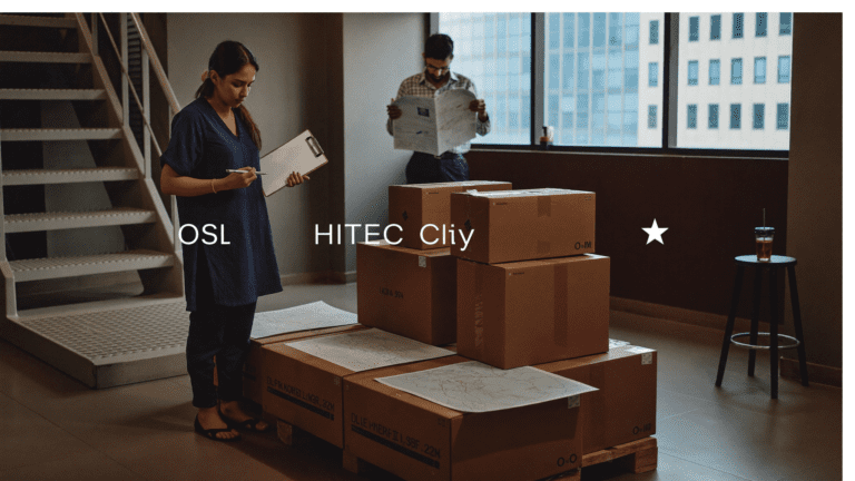 Dell laptop fleet rollout india: HITEC City Hyderabad office reception Friday morning, pallets of Dell Latitude and Precision laptops, IT lead with clipboard