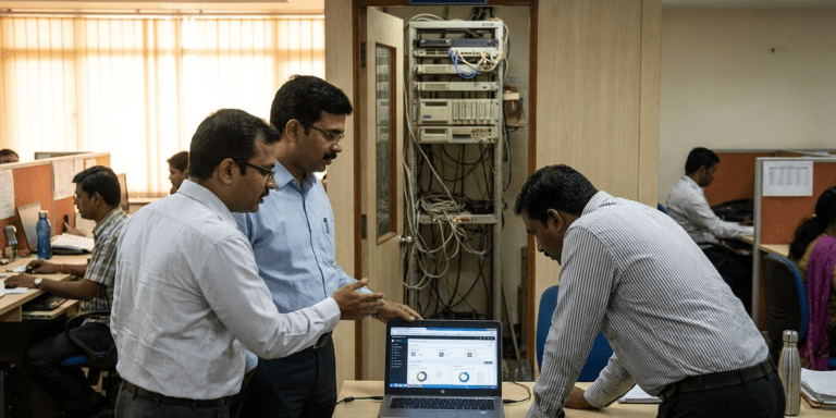 Migrate off old Avaya Aura, IT and finance reviewing a contact centre telephony estate in a Chennai insurer office, Sirius Star
